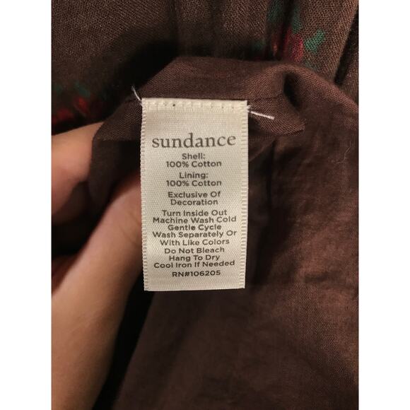 Sundance Brown Floral Petite M Dress Tiered Midi Western Boho Summer Feminine - Picture 6 of 11